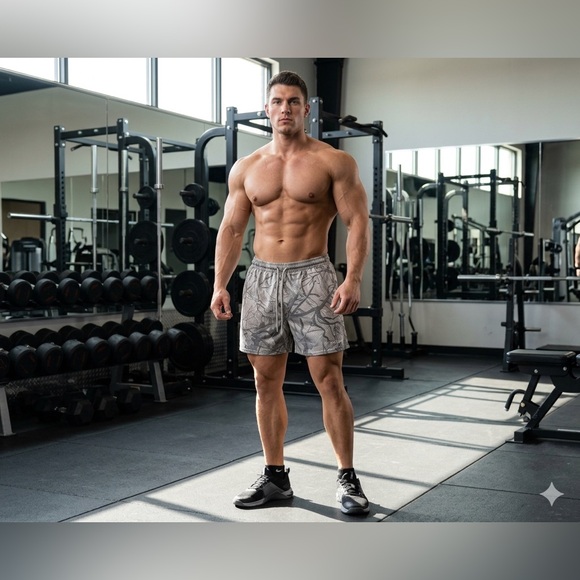 YoungLA Other - YoungLA Reversible Shorts Men’s XL x 6.5” Tree Camo Mesh Active Gym Athletic